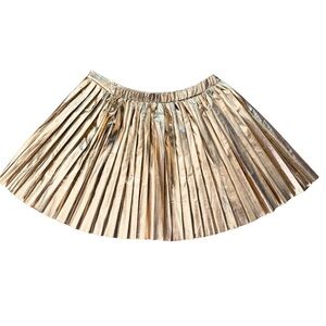 Metallic Gold Pleated Skirt